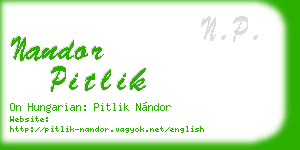 nandor pitlik business card