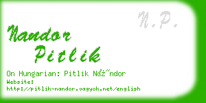 nandor pitlik business card